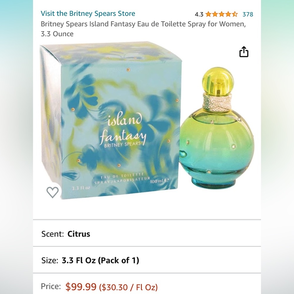 Island fantasy perfume by Brittany spears